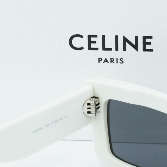 🕶️ New Celine CL40214U 25A Sunglasses - Ivory Frame, Smoke Lenses - Picture 7 of 11